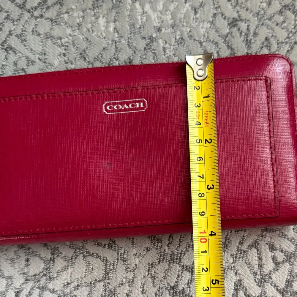 Coach Cherry Red Leather Zip Wallet - Picture 7 of 7